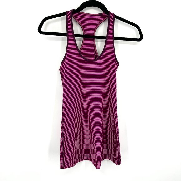 LULULEMON Pink Purple Striped Racerback Workout Athletic Tank Top Size XS - Picture 1 of 4